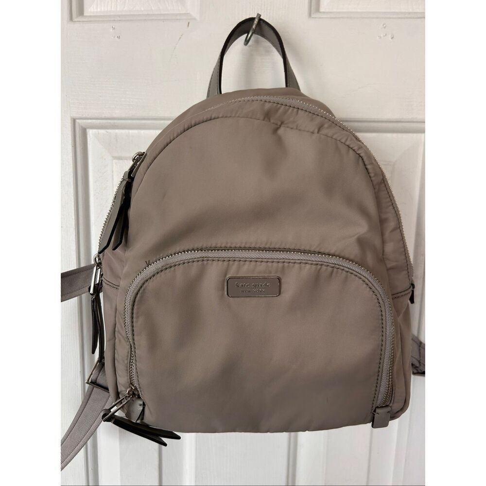 Kate Spade gray backpack small with pockets